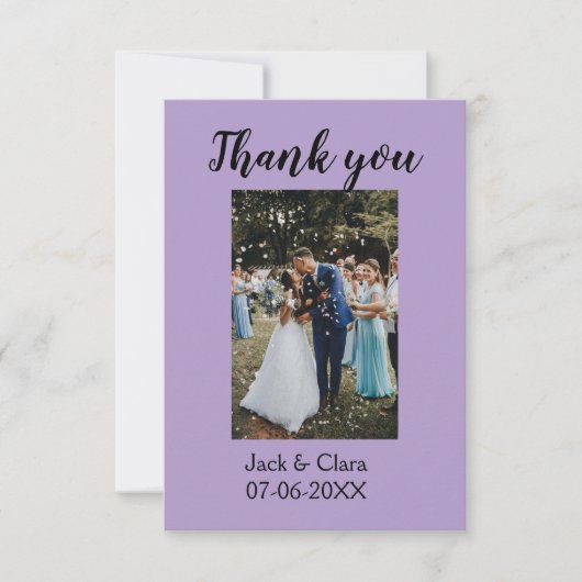 Foto moderne elegante eenvoudige trouw dank je  bedankkaart (Voorkant)