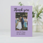 Foto moderne elegante eenvoudige trouw dank je  bedankkaart (Staand voorkant)