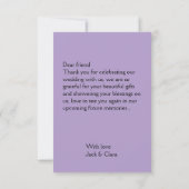 Foto moderne elegante eenvoudige trouw dank je  bedankkaart (Achterkant)