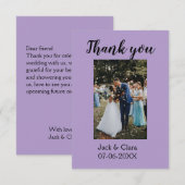 Foto moderne elegante eenvoudige trouw dank je  bedankkaart (Voorkant / Achterkant)