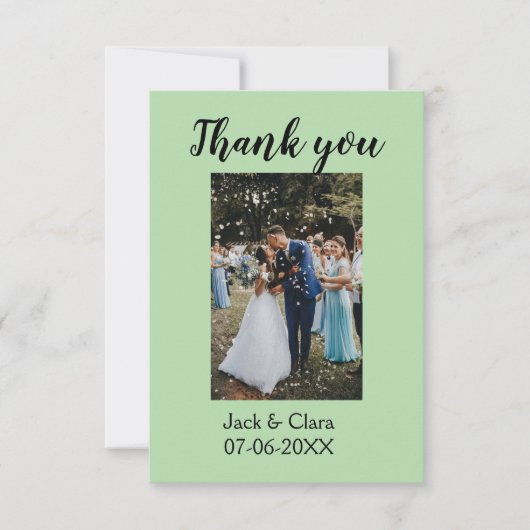 Foto moderne elegante eenvoudige trouw dank je bedankkaart (Voorkant)