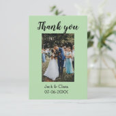 Foto moderne elegante eenvoudige trouw dank je bedankkaart (Staand voorkant)
