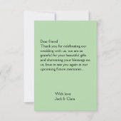 Foto moderne elegante eenvoudige trouw dank je bedankkaart (Achterkant)