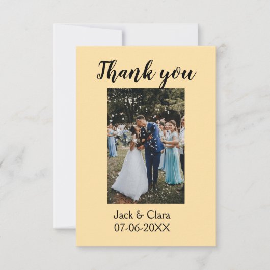 Foto moderne elegante eenvoudige trouwerij bedankt (Voorkant)