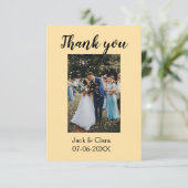 Foto moderne elegante eenvoudige trouwerij bedankt (Staand voorkant)
