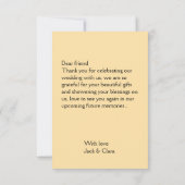 Foto moderne elegante eenvoudige trouwerij bedankt (Achterkant)