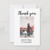 Foto moderne elegante eenvoudige trouwhartelijk da bedankkaart (Voorkant)