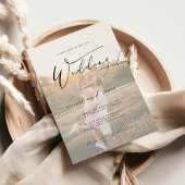 Foto Moderne Elegante Kalligrafie Bruiloft Kaart