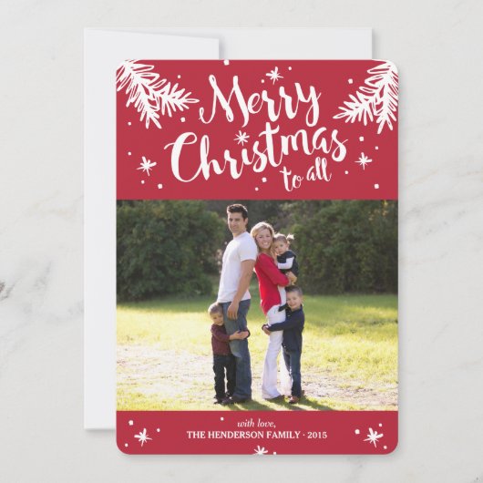 Foto Moderne filialen Feestdagenkaart (Voorkant)