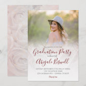 Foto Moderne Geometrische Roos Afstudeer Aankondig Kaart (Voorkant / Achterkant)