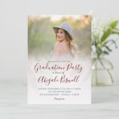 Foto Moderne Geometrische Roos Afstudeer Uitnodigi Kaart (Staand voorkant)