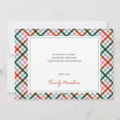 Foto Moderne Gingham Kerstkaart (Achterkant)