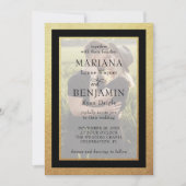 Foto Moderne Gouden Huwelijksuitnodiging Kaart (Voorkant)