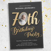 Foto Moderne Gouden Typografie 70e Verjaardag Kaart