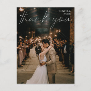Foto moderne handschrift typografie Dank u Briefkaart
