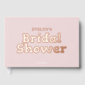 Foto Moderne Hart Roze Bruidsfeest Gastenboek (Voorkant)