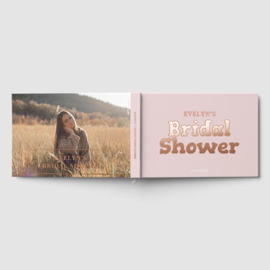 Foto Moderne Hart Roze Bruidsmeisjesfeest Gastenboek (Volledig)