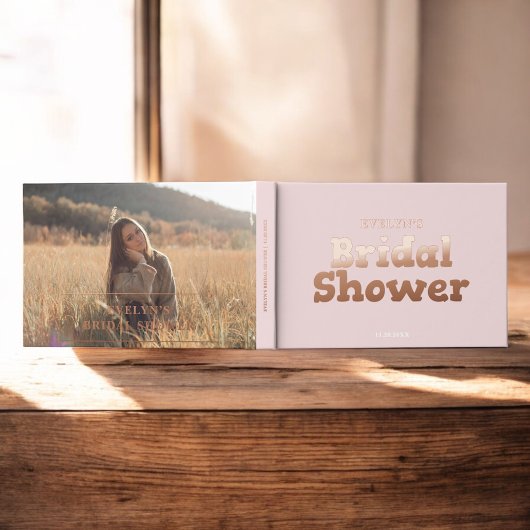 Foto Moderne Hart Roze Bruidsmeisjesfeest Gastenboek