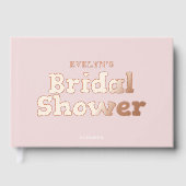 Foto Moderne Hart Roze Bruiloft Feest Gastenboek (Voorkant)