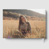 Foto Moderne Hart Roze Bruiloftsborrel Gastenboek (Achterkant)