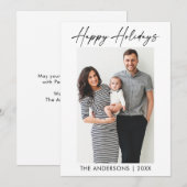 Foto Moderne kalligrafie inkt Feestdagenkaart (Voorkant / Achterkant)