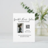 Foto moderne kapsalon kleine bedrijven QR-code Briefkaart (Staand voorkant)