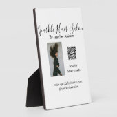 Foto moderne kapsalon kleine bedrijven QR-code Fotoplaat (Zijkant)