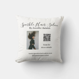 Foto moderne kapsalon kleine bedrijven QR-code Kussen