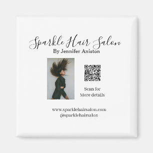 Foto moderne kapsalon kleine bedrijven QR-code Magneet