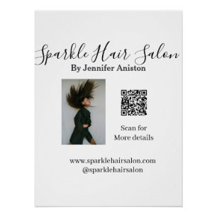 Foto moderne kapsalon kleine bedrijven QR-code Perfect Poster