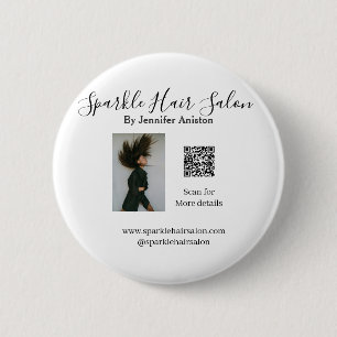 Foto moderne kapsalon kleine bedrijven QR-code Ronde Button 5,7 Cm