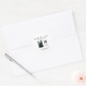 Foto moderne kapsalon kleine bedrijven QR-code Ronde Sticker (Envelop)