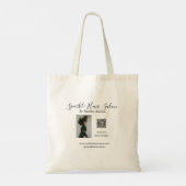 Foto moderne kapsalon kleine bedrijven QR-code Tote Bag (Achterkant)