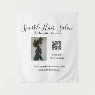 Foto moderne kapsalon kleine bedrijven QR-code Wandkleed