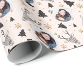 Foto moderne kerst cadeaupapier (Rol Hoek)