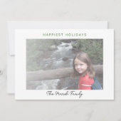 Foto Moderne kerstStippen White Border Happest Feestdagenkaart (Voorkant)