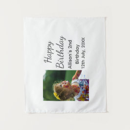 Foto moderne klassieker met naam datum verjaardag  wandkleed