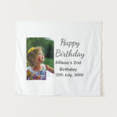 Foto moderne klassieker met naam datum verjaardag  wandkleed (Voorkant (horizontaal))