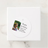 Foto moderne klassieker toevoegen naam datum geluk bedankjes labels (In situ)