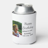 Foto moderne klassieker toevoegen naam datum geluk blikjeskoeler (Blikje Voorkant)