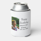 Foto moderne klassieker toevoegen naam datum geluk blikjeskoeler (Blikje Achterkant)