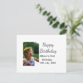 Foto moderne klassieker toevoegen naam datum geluk briefkaart (Staand voorkant)