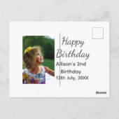 Foto moderne klassieker toevoegen naam datum geluk briefkaart (Achterkant)