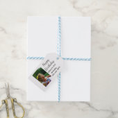 Foto moderne klassieker toevoegen naam datum geluk cadeaulabel (Met Touw)