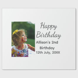 Foto moderne klassieker toevoegen naam datum geluk cadeaupapier