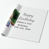 Foto moderne klassieker toevoegen naam datum geluk cadeaupapier (Uitgerold)