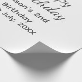 Foto moderne klassieker toevoegen naam datum geluk cadeaupapier (Hoek)