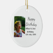 Foto moderne klassieker toevoegen naam datum geluk keramisch ornament (Rechts)