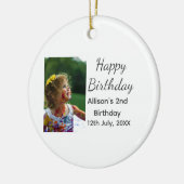 Foto moderne klassieker toevoegen naam datum geluk keramisch ornament (Links)