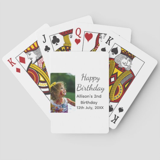 Foto moderne klassieker toevoegen naam datum geluk pokerkaarten (Achterkant)